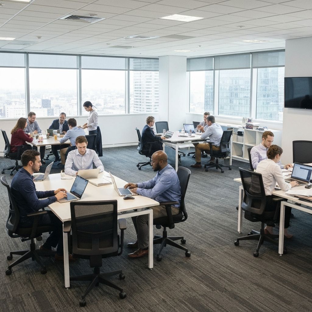 A large enterprise team in a corporate office